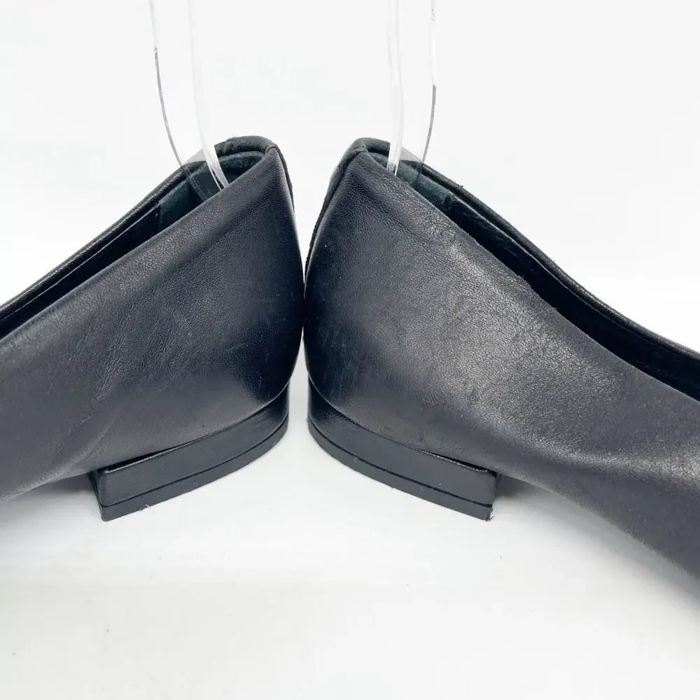 AGL Attilio Giusti Leombruni Black Naomi Cap Toe Ballet Flat Size EU 36.5 US 6.5